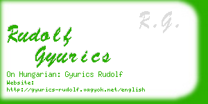 rudolf gyurics business card